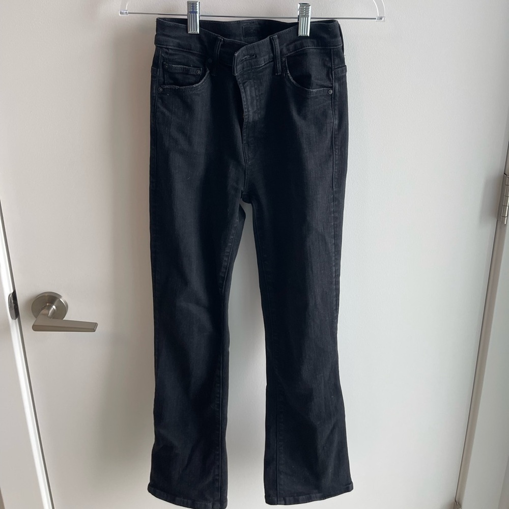 MOTHER Black Insider Crop Jeans